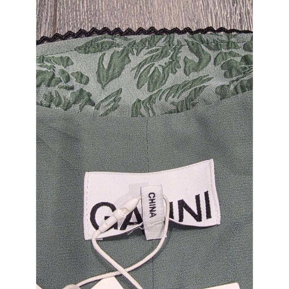 GANNI Organza Mini Dress Size 36 Myrtle Jacquard Balloon coquette fairy A004055 - Picture 9 of 13